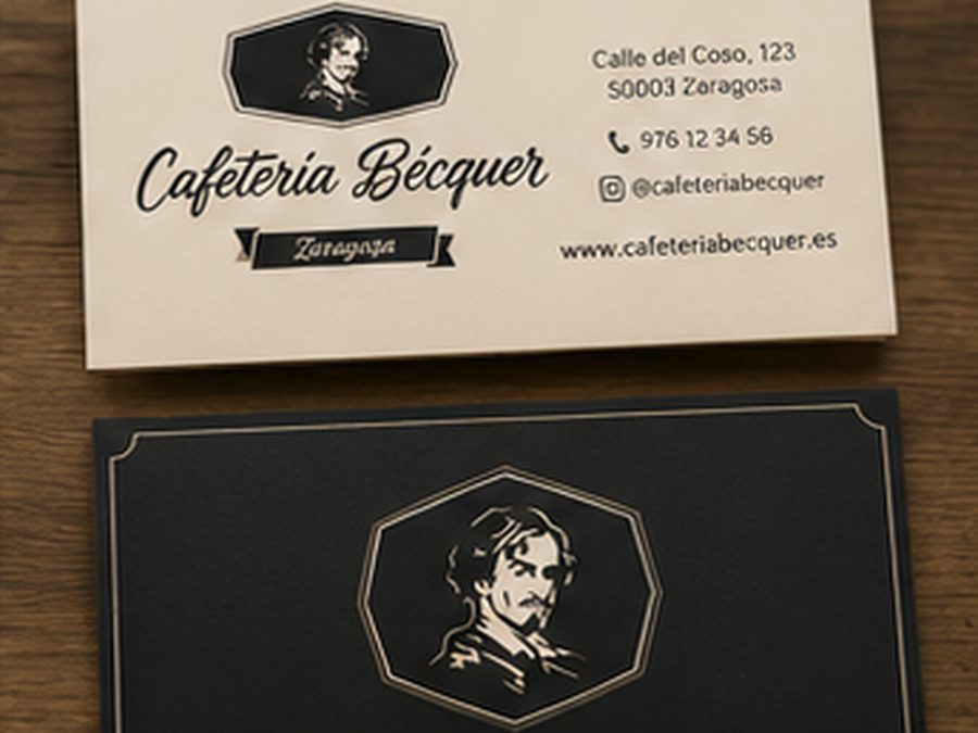 Tarjetas de visita de Cafetería Bécquer diseñadas por MarkArte