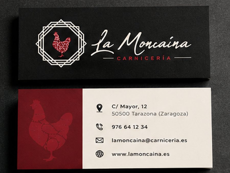 Tarjetas de visita de La Moncaina diseñadas por MarkArte