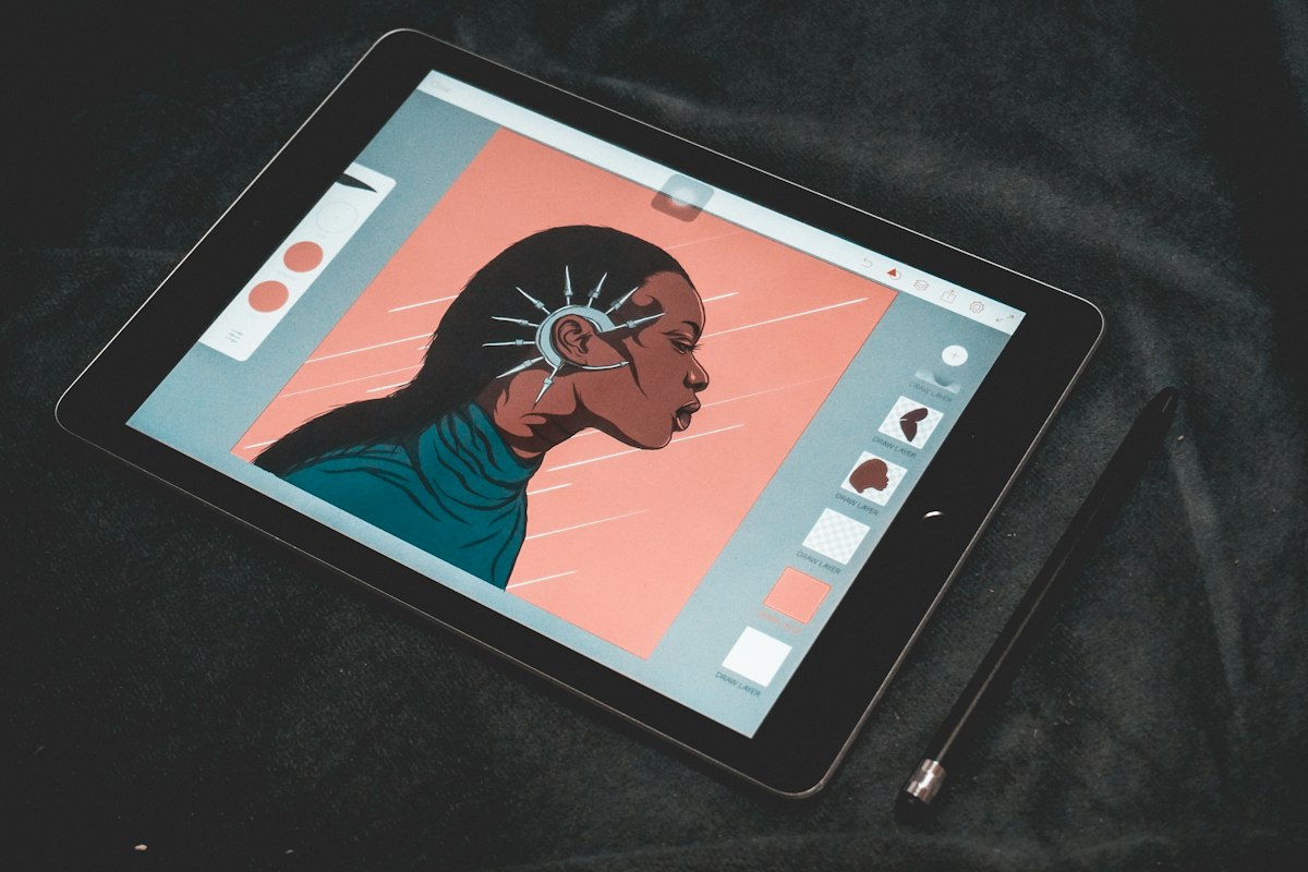 Ilustración digital en una tableta gráfica
