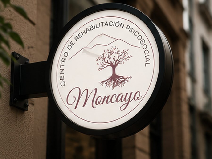 Rótulo banderola del Centro Psicosocial Moncayo