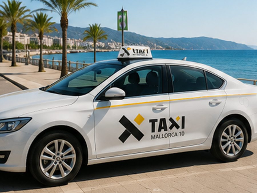 Imagen corporativa de Taxi Mallorca 10 aplicada en vehículo