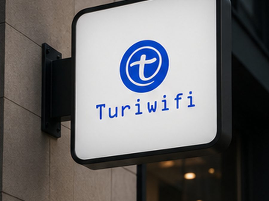 Logotipo de Turiwifi aplicado en rótulo luminoso